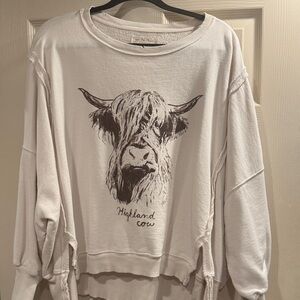 We The Free Highland Cow Graphic Sweater - Cream